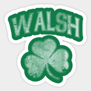 Walsh Irish Family Shamrock St Patricks Day Sticker
